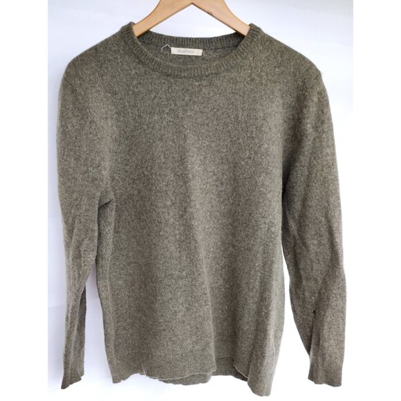 WoolOvers Olive Green 100% Lambswool Crewneck Sweater Size L - Picture 1 of 7